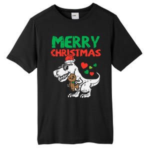 Merry Christmas Trex Dino Pajamas Tall Fusion ChromaSoft Performance T-Shirt