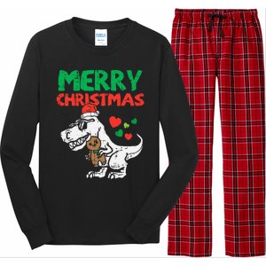 Merry Christmas Trex Dino Pajamas Long Sleeve Pajama Set