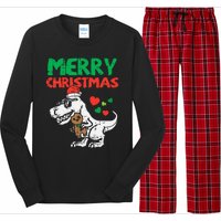 Merry Christmas Trex Dino Pajamas Long Sleeve Pajama Set