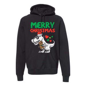 Merry Christmas Trex Dino Pajamas Premium Hoodie