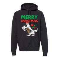 Merry Christmas Trex Dino Pajamas Premium Hoodie