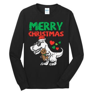 Merry Christmas Trex Dino Pajamas Tall Long Sleeve T-Shirt