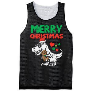 Merry Christmas Trex Dino Pajamas Mesh Reversible Basketball Jersey Tank