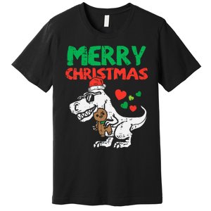 Merry Christmas Trex Dino Pajamas Premium T-Shirt