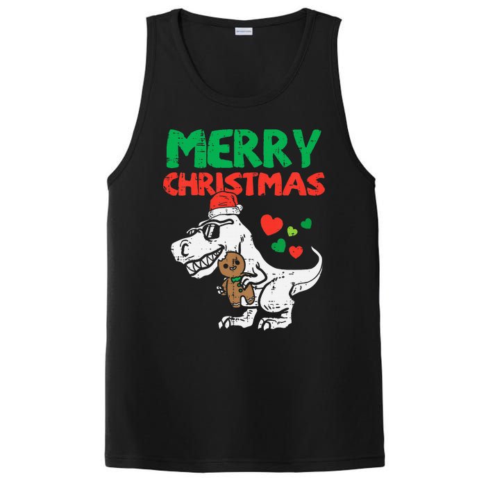 Merry Christmas Trex Dino Pajamas PosiCharge Competitor Tank