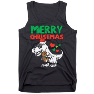 Merry Christmas Trex Dino Pajamas Tank Top