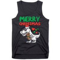 Merry Christmas Trex Dino Pajamas Tank Top