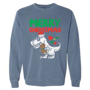 Merry Christmas Trex Dino Pajamas Garment-Dyed Sweatshirt