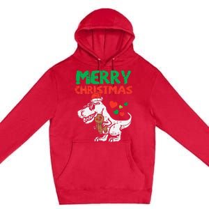 Merry Christmas Trex Dino Pajamas Premium Pullover Hoodie