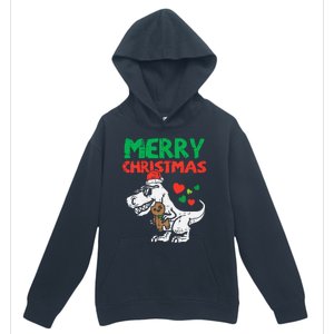 Merry Christmas Trex Dino Pajamas Urban Pullover Hoodie