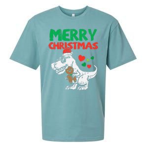 Merry Christmas Trex Dino Pajamas Sueded Cloud Jersey T-Shirt