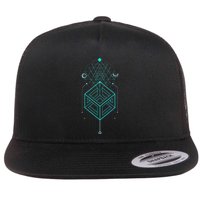 Magic Cube Totem Sacred Geometry Flat Bill Trucker Hat