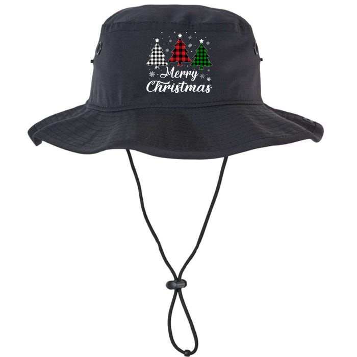 Merry Christmas Tree Xmas Buffalo Plaid Red White Green  Legacy Cool Fit Booney Bucket Hat