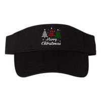 Merry Christmas Tree Xmas Buffalo Plaid Red White Green  Valucap Bio-Washed Visor