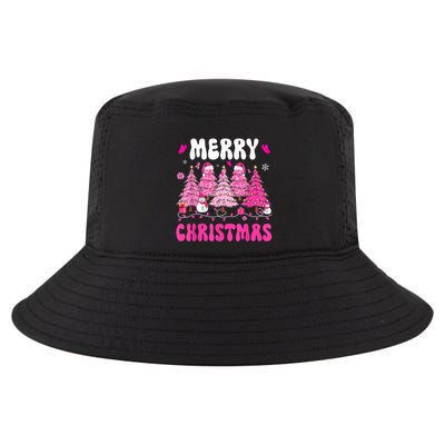 Merry Christmas Trees Pink Leopard Buffalo Plaid Cool Comfort Performance Bucket Hat
