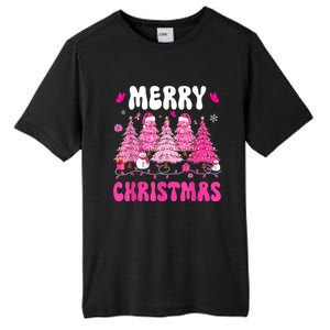 Merry Christmas Trees Pink Leopard Buffalo Plaid Tall Fusion ChromaSoft Performance T-Shirt