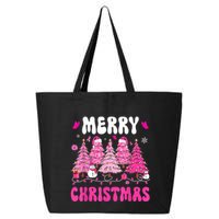 Merry Christmas Trees Pink Leopard Buffalo Plaid 25L Jumbo Tote