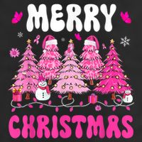 Merry Christmas Trees Pink Leopard Buffalo Plaid 25L Jumbo Tote