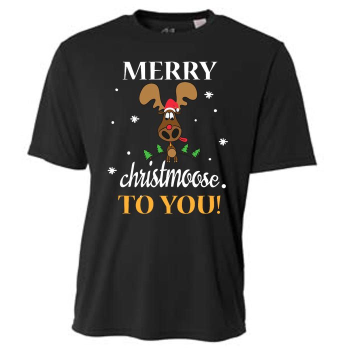 Merry Christmoose To You Moose Lovers Christmas Gift Cooling Performance Crew T-Shirt