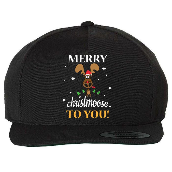 Merry Christmoose To You Moose Lovers Christmas Gift Wool Snapback Cap