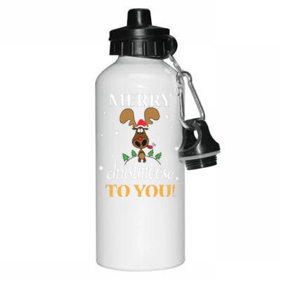 Merry Christmoose To You Moose Lovers Christmas Gift Aluminum Water Bottle 