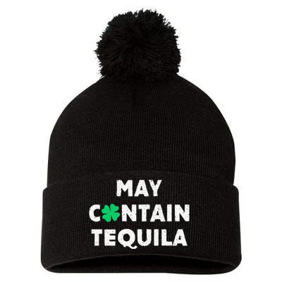 May Contain Tequila Irish Whiskey Lover Drinking Pom Pom 12in Knit Beanie