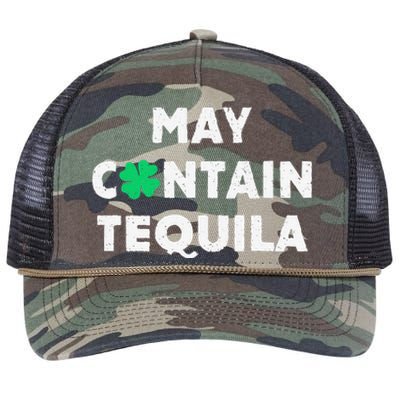 May Contain Tequila Irish Whiskey Lover Drinking Retro Rope Trucker Hat Cap