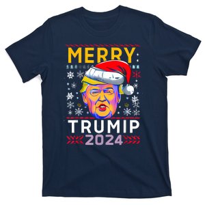 Merry Christmas Trump 2024 Mugshot Ugly Funny Pro Trump T-Shirt