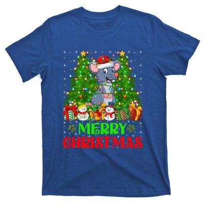 Mouse Christmas Tree Lights Matching Family Santa Rat Xmas Funny Gift T-Shirt