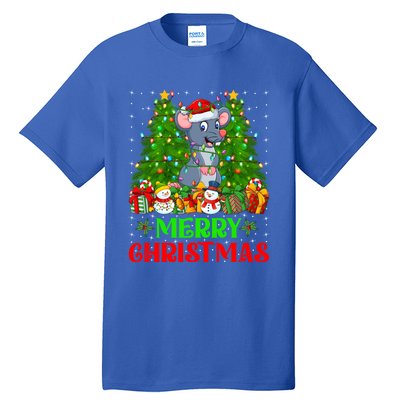 Mouse Christmas Tree Lights Matching Family Santa Rat Xmas Funny Gift Tall T-Shirt