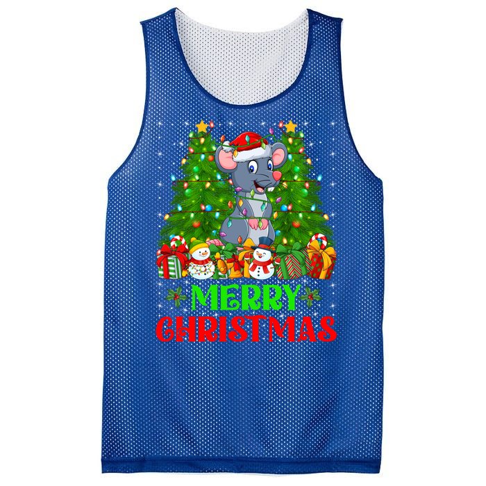 Mouse Christmas Tree Lights Matching Family Santa Rat Xmas Funny Gift Mesh Reversible Basketball Jersey Tank