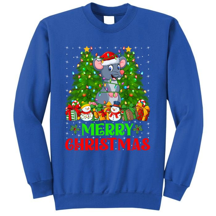 Mouse Christmas Tree Lights Matching Family Santa Rat Xmas Funny Gift Tall Sweatshirt