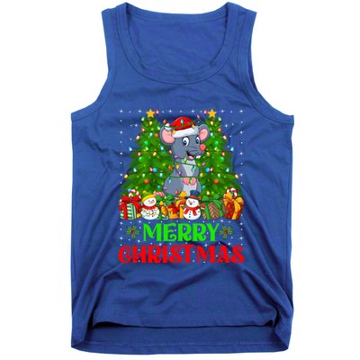 Mouse Christmas Tree Lights Matching Family Santa Rat Xmas Funny Gift Tank Top