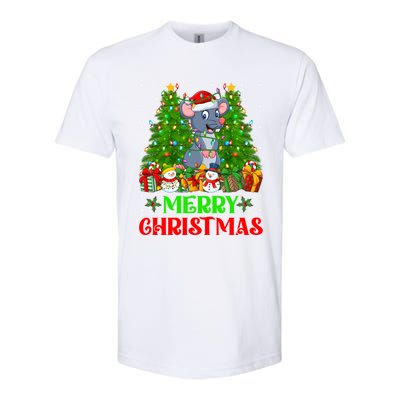 Mouse Christmas Tree Lights Matching Family Santa Rat Xmas Funny Gift Softstyle CVC T-Shirt