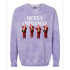 Merry Christmas Trump Pajamas Holiday Colorblast Crewneck Sweatshirt