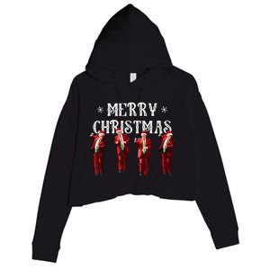 Merry Christmas Trump Pajamas Holiday Crop Fleece Hoodie