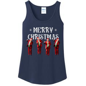 Merry Christmas Trump Pajamas Holiday Ladies Essential Tank