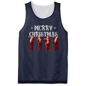 Merry Christmas Trump Pajamas Holiday Mesh Reversible Basketball Jersey Tank