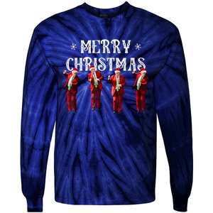 Merry Christmas Trump Pajamas Holiday Tie-Dye Long Sleeve Shirt