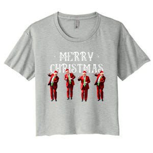 Merry Christmas Trump Pajamas Holiday Women's Crop Top Tee