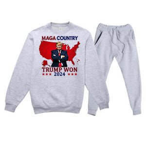 Maga Country Trump Won 2024 Election President 47th Premium Crewneck Sweatsuit Set