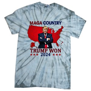 Maga Country Trump Won 2024 Election President 47th Tie-Dye T-Shirt