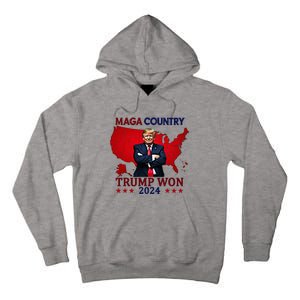 Maga Country Trump Won 2024 Election President 47th Tall Hoodie