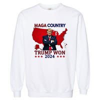 Maga Country Trump Won 2024 Election President 47th Garment-Dyed Sweatshirt