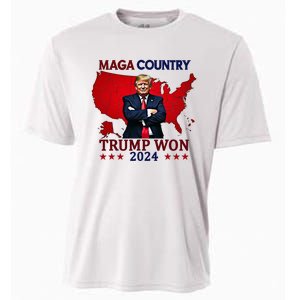 Maga Country Trump Won 2024 Election President 47th Cooling Performance Crew T-Shirt