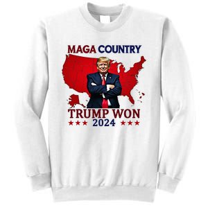 Maga Country Trump Won 2024 Election President 47th Sweatshirt