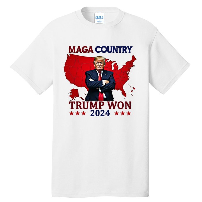 Maga Country Trump Won 2024 Election President 47th Tall T-Shirt