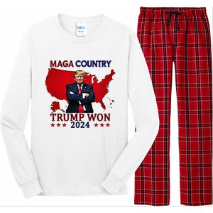 Maga Country Trump Won 2024 Election President 47th Long Sleeve Pajama Set