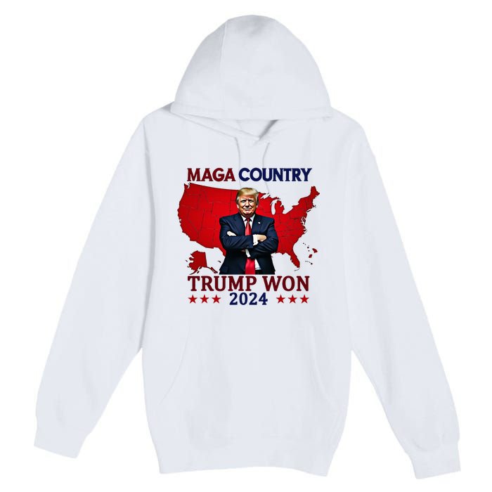 Maga Country Trump Won 2024 Election President 47th Premium Pullover Hoodie