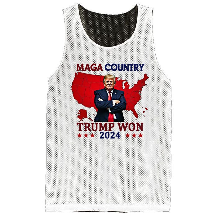 Maga Country Trump Won 2024 Election President 47th Mesh Reversible Basketball Jersey Tank